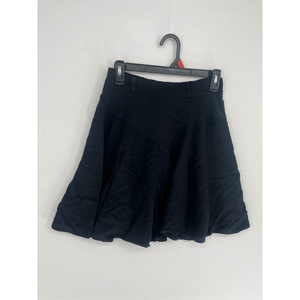 Desert West by Sherry Holt Black Flare Western Yoke Skirt Made in USA Large